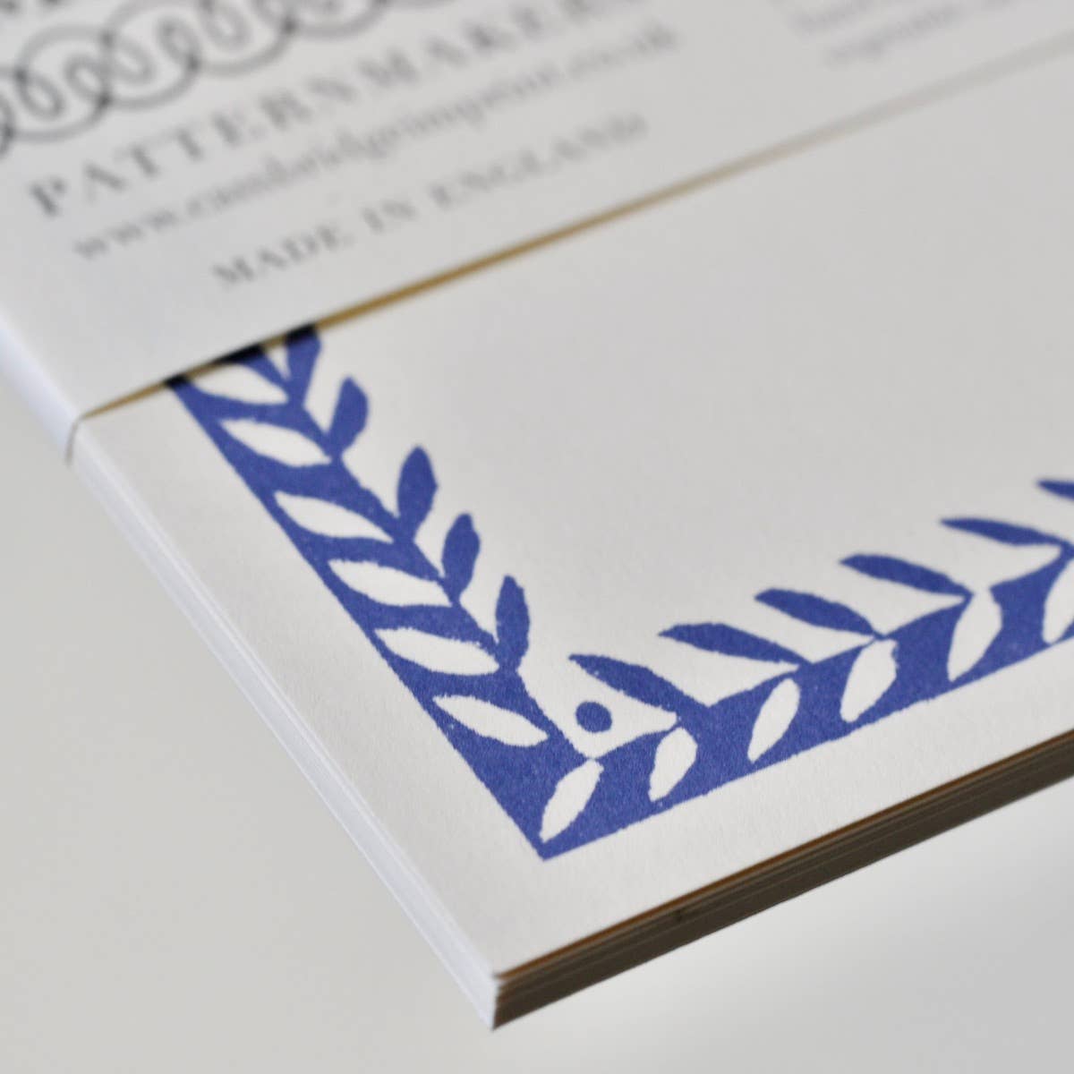 10 Postcards with Patterned Border in Scumble Blue