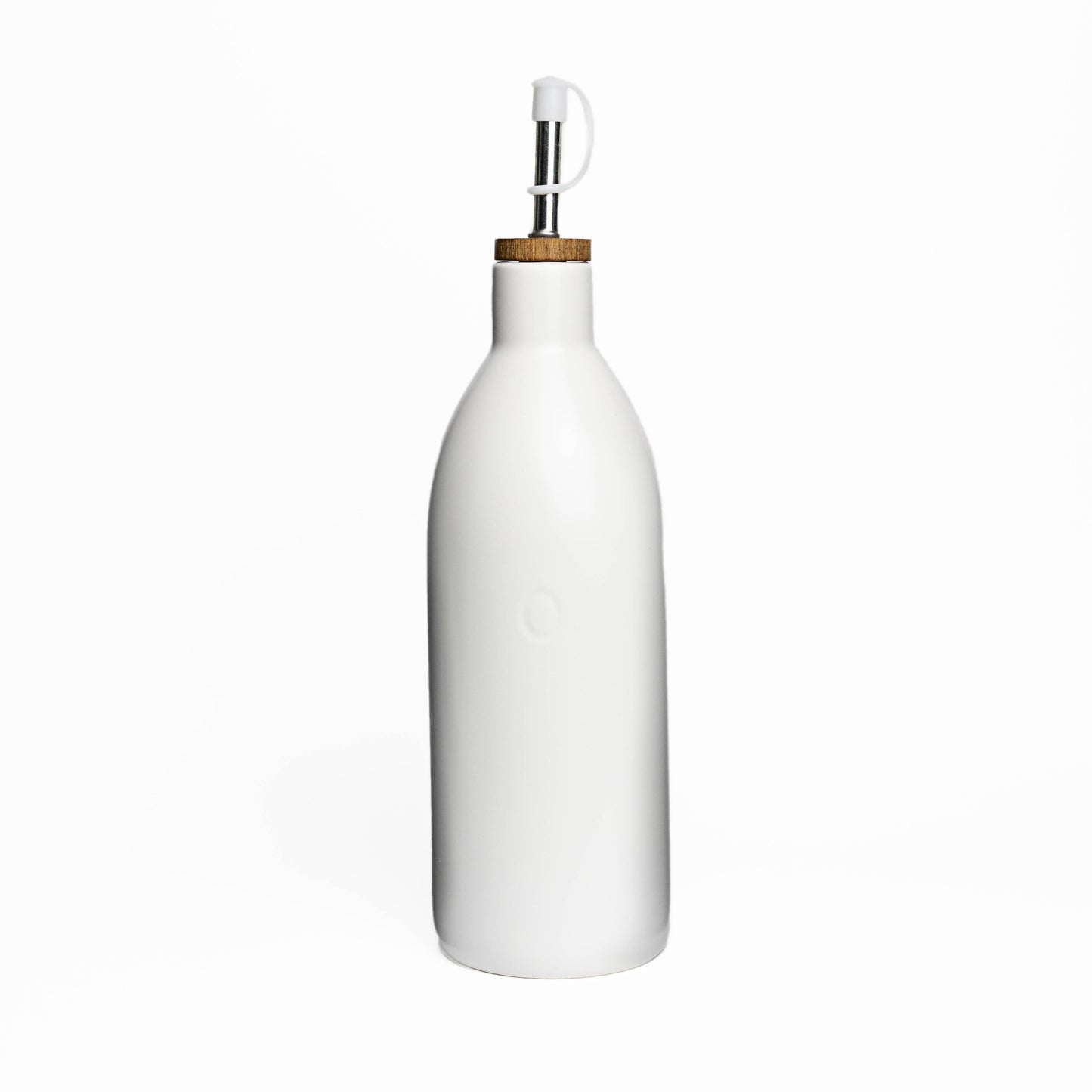 White Ceramic Oil Bottle,17 oz Olive Oil Dispenser