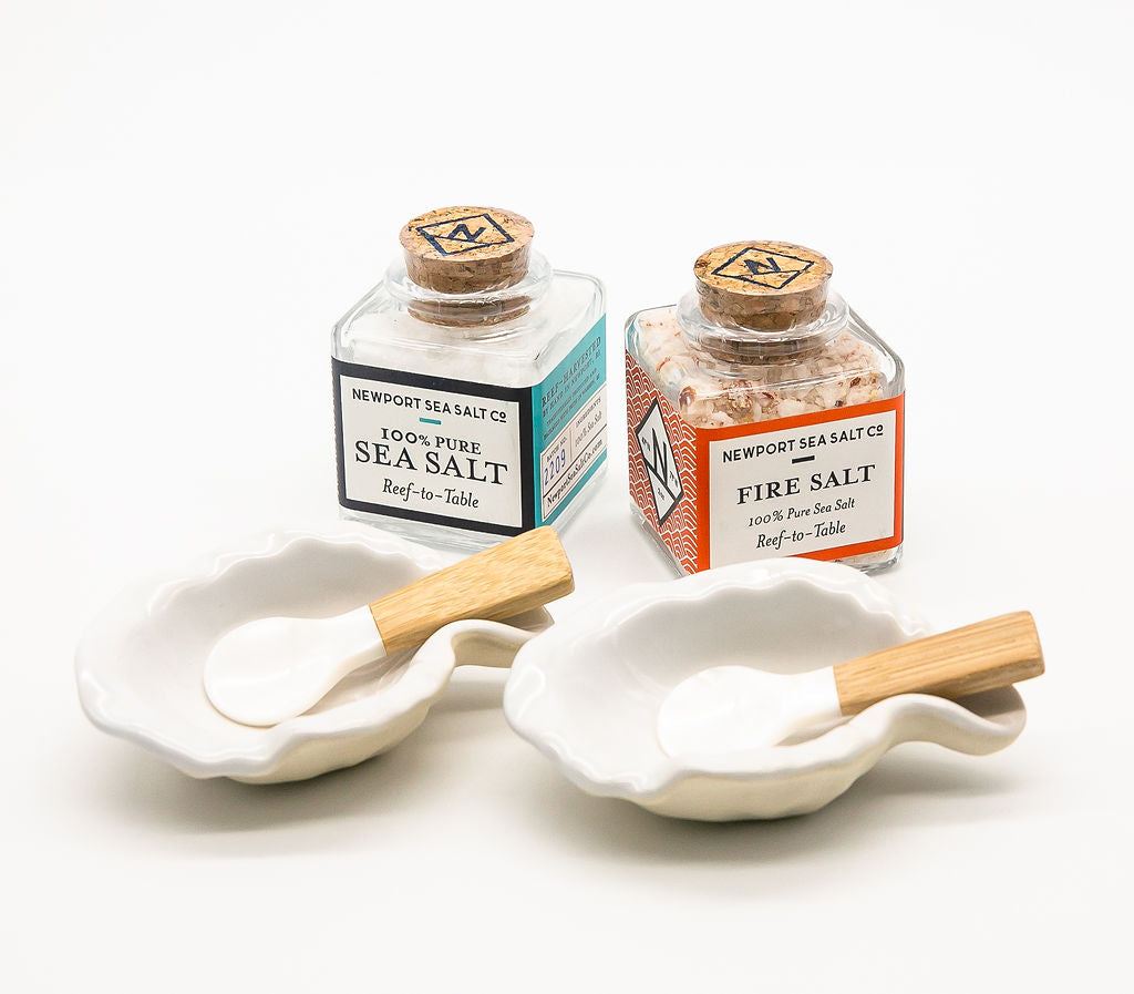 Oyster Baker Dish, White Ceramic