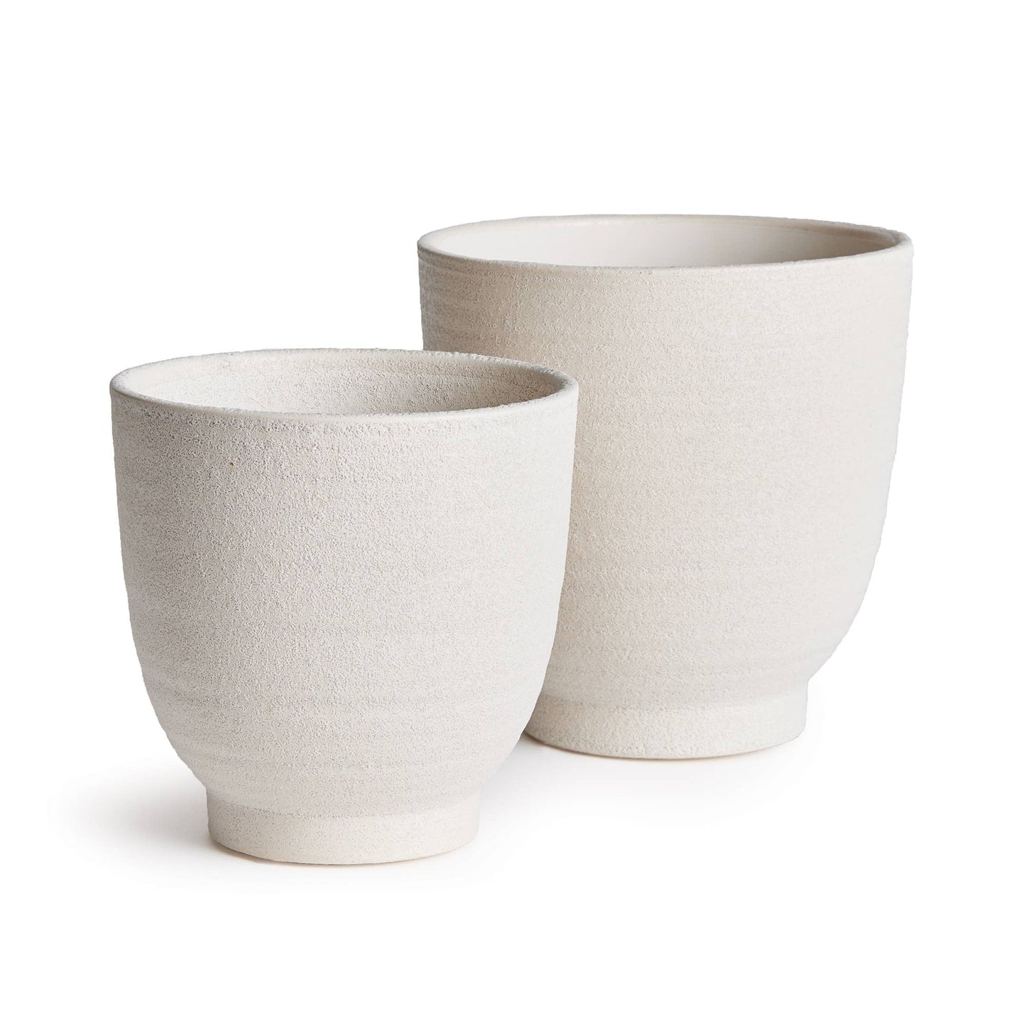Sabine Vase or Pot, White Textured Matte, Two Sizes