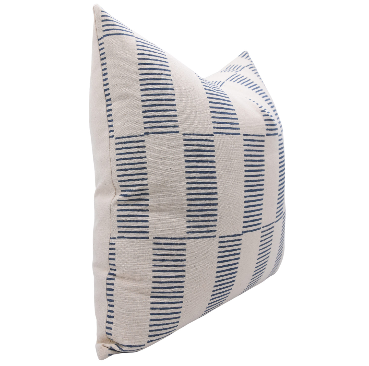 Hand block print duck canvas pillow cover - ZIG-ZAG