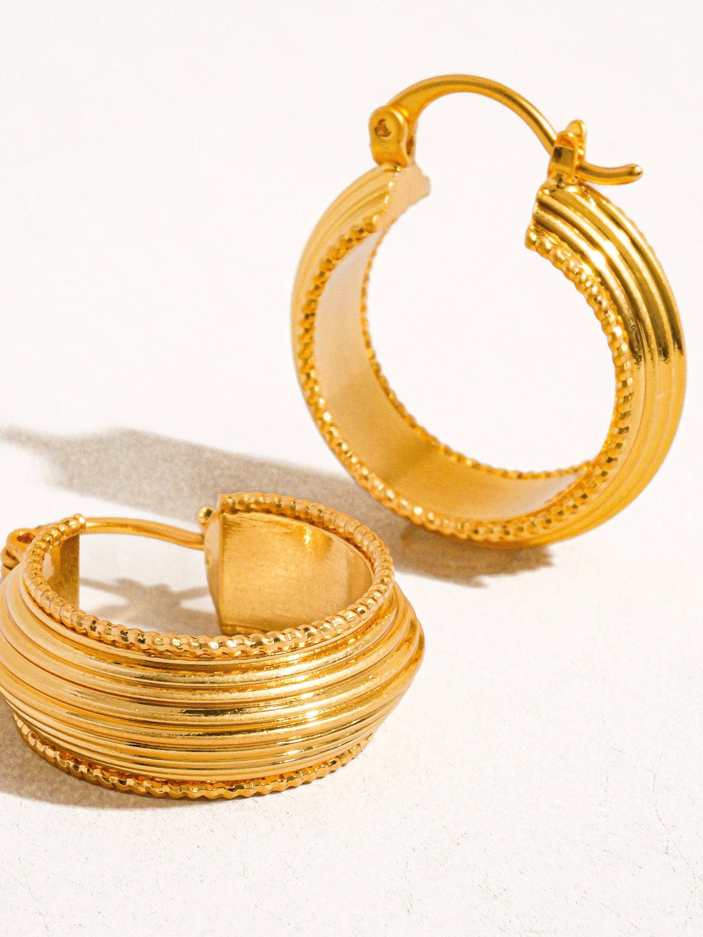 Irving 18K Gold Textured Hoop Earring