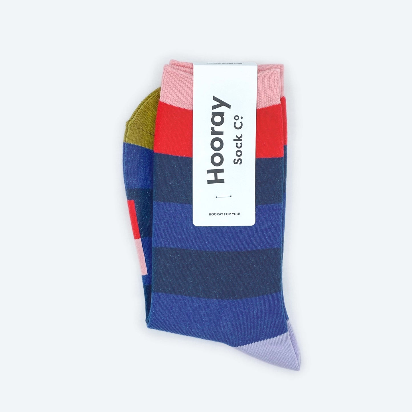 Fillmore Blue Striped Crew Length Socks