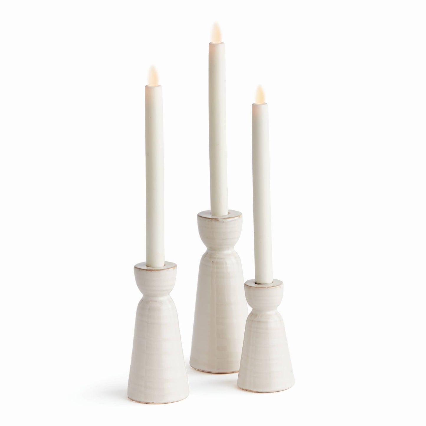Libbey Taper Holders, White Ceramic, 3 size Options