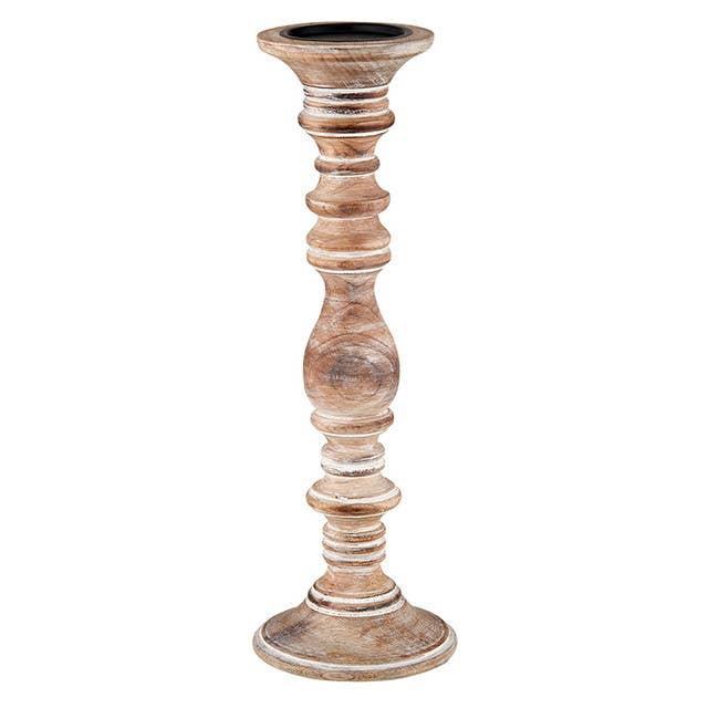 Mango Wood Candle Holder - Large 18"