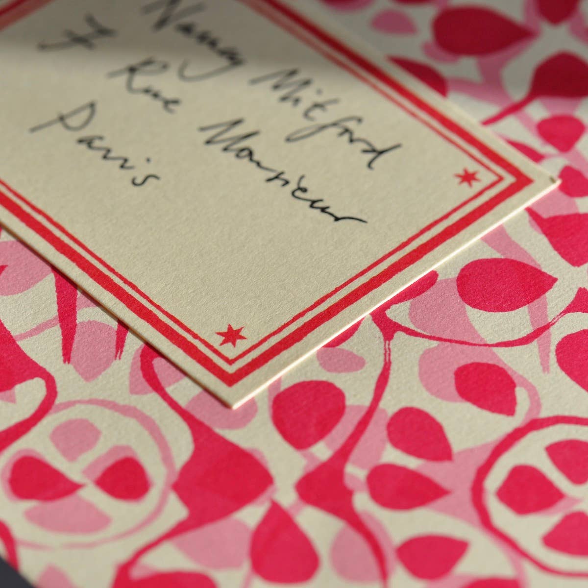 Packet of Ten Patterned Envelopes Dappled Eton Mess Fuschia