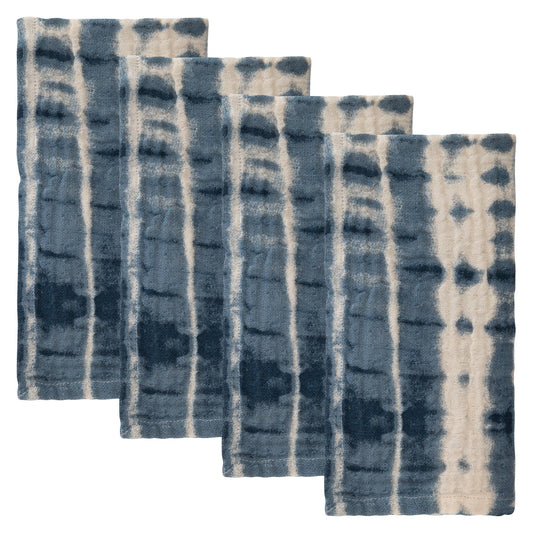 Shirbori Tie Dye Linen Cotton Napkins, Two Style Options