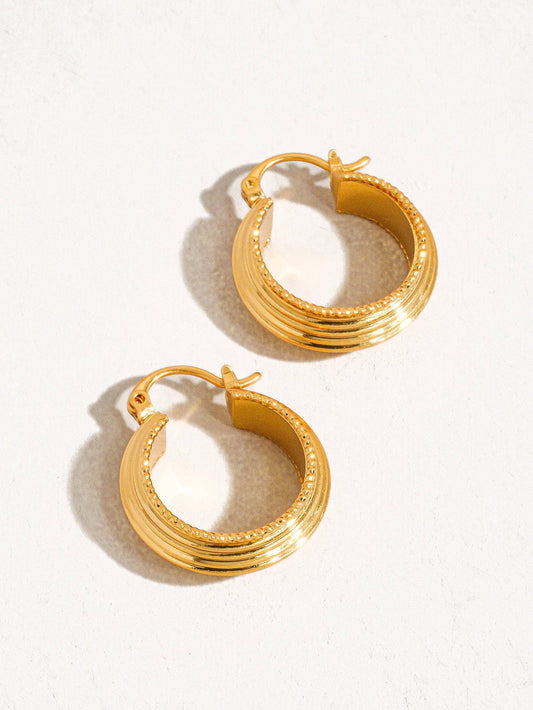 Irving 18K Gold Textured Hoop Earring