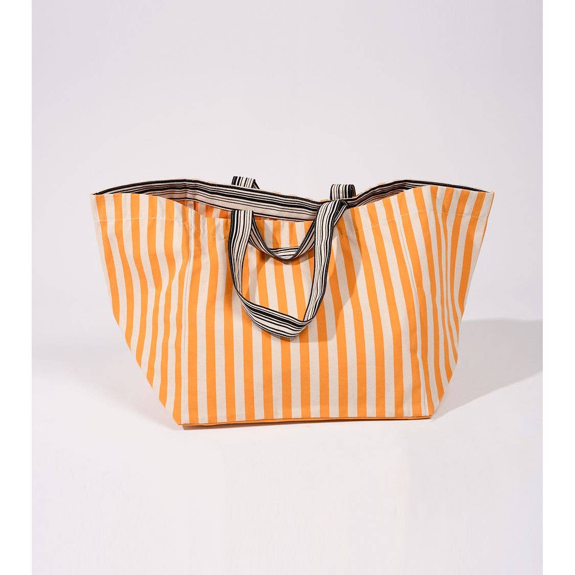 Isola Bella Yellow Stripe XXL Tote Bag, Classic French Stripe Cotton