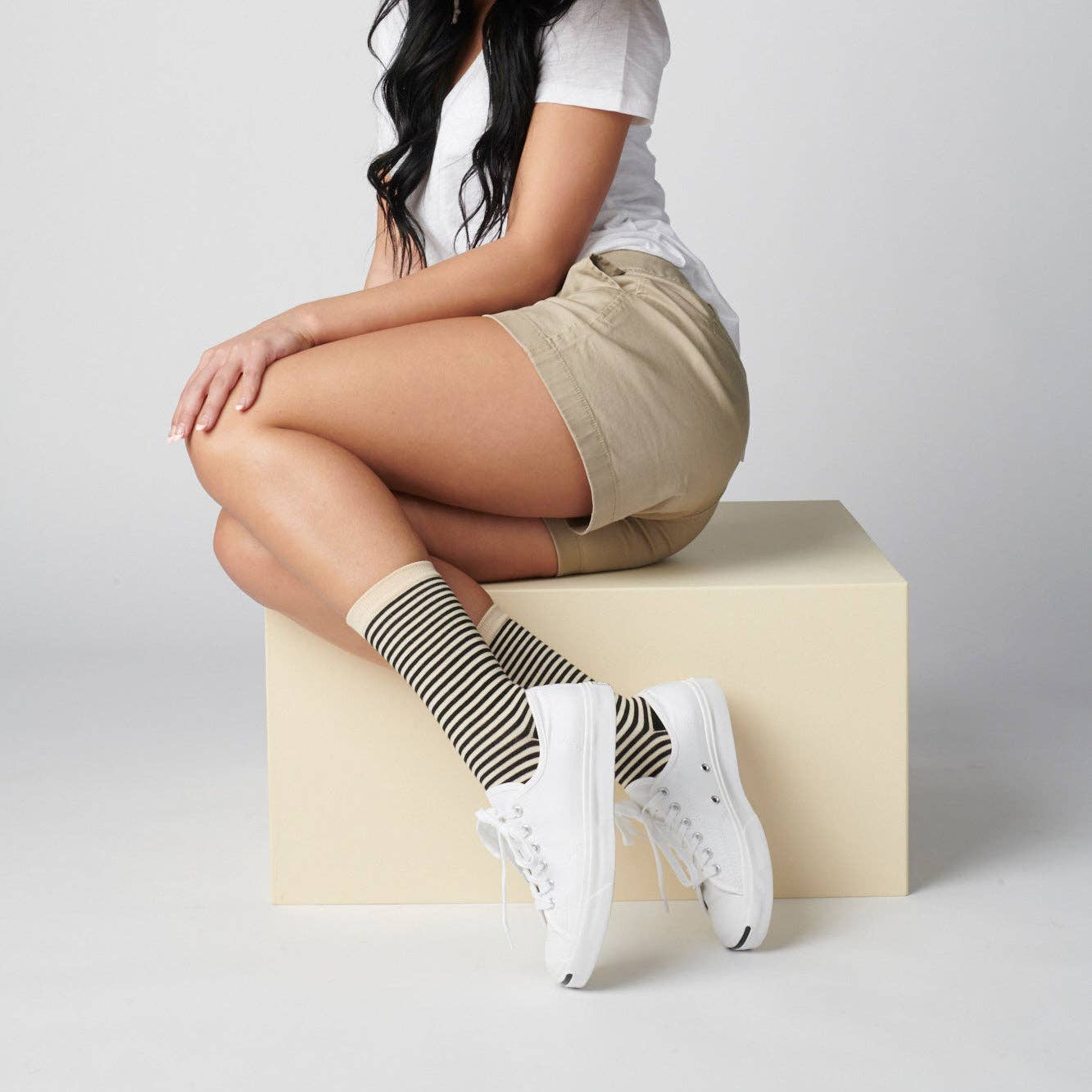 Cole Sock, Stripe Black and Cream