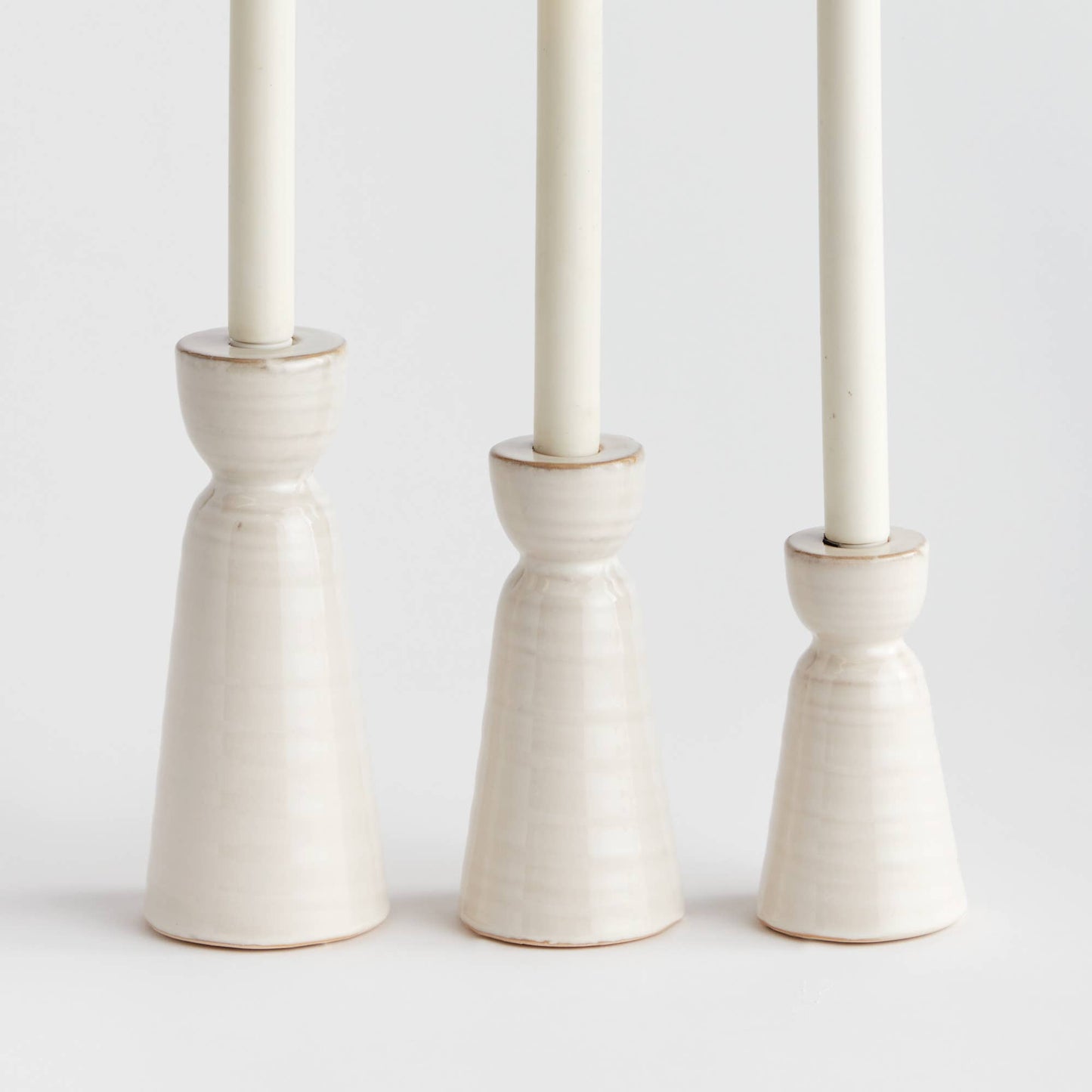 Libbey Taper Holders, White Ceramic, 3 size Options