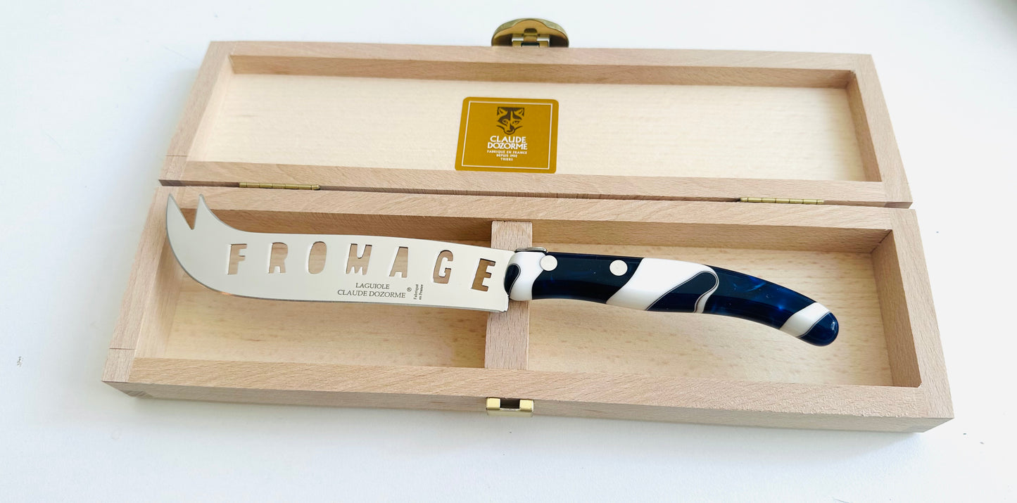 Blue Marble Cheese Knives, Various Sizes and Functions.