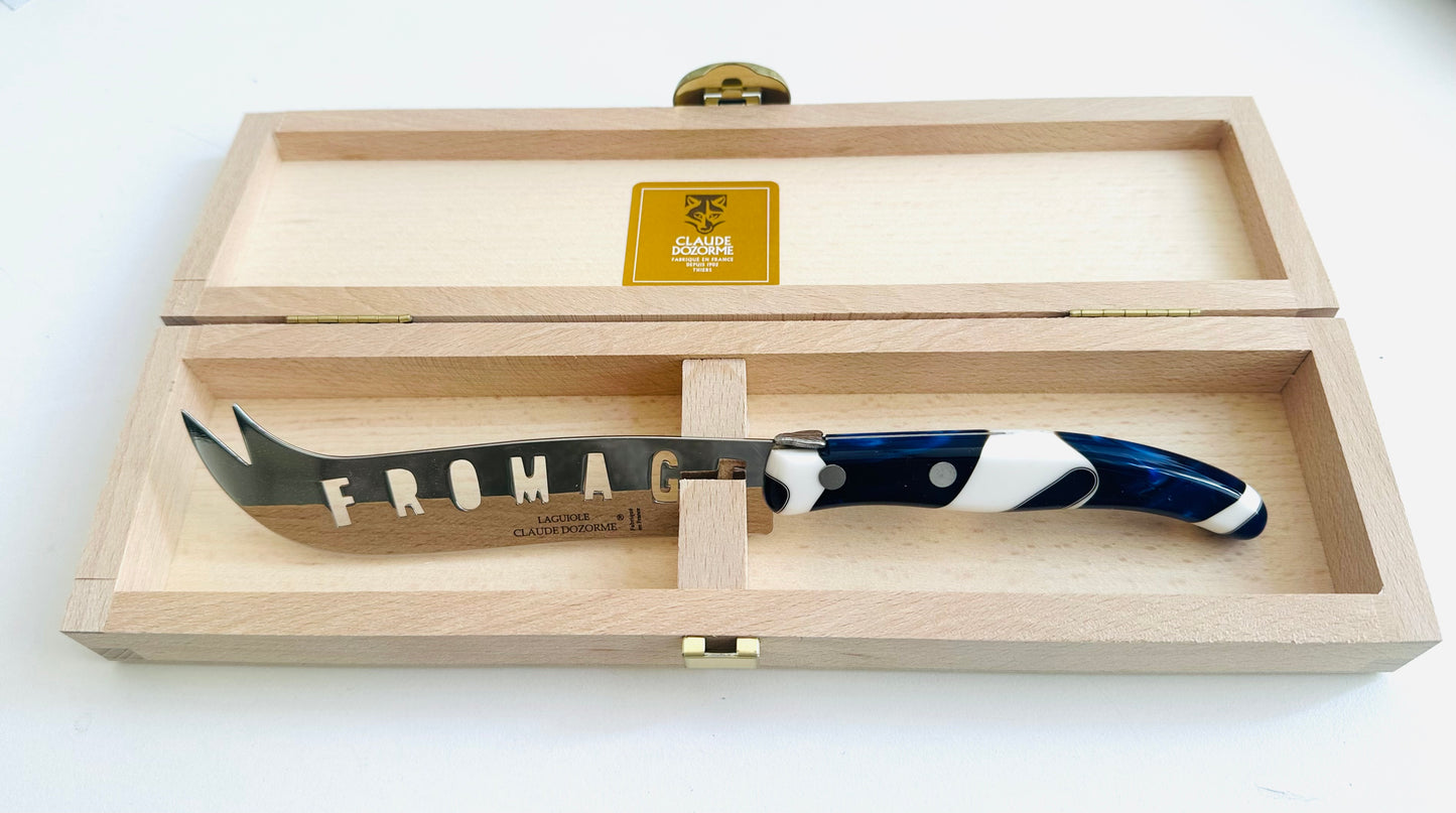 Blue Marble Cheese Knives, Various Sizes and Functions.