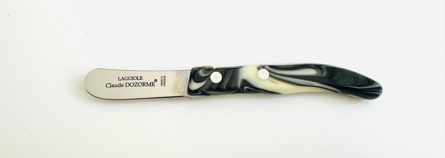 Gold Swirl Cheese Knives, Various Sizes and Functions.