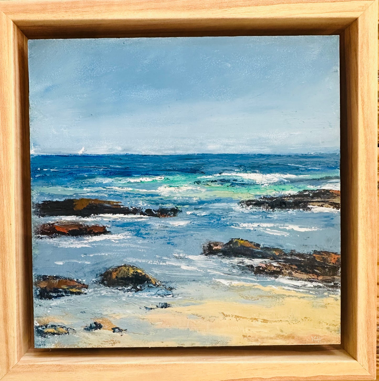 "Newport Tides" Oil Painting by Local Artist Karen Houston - 6" x 6"