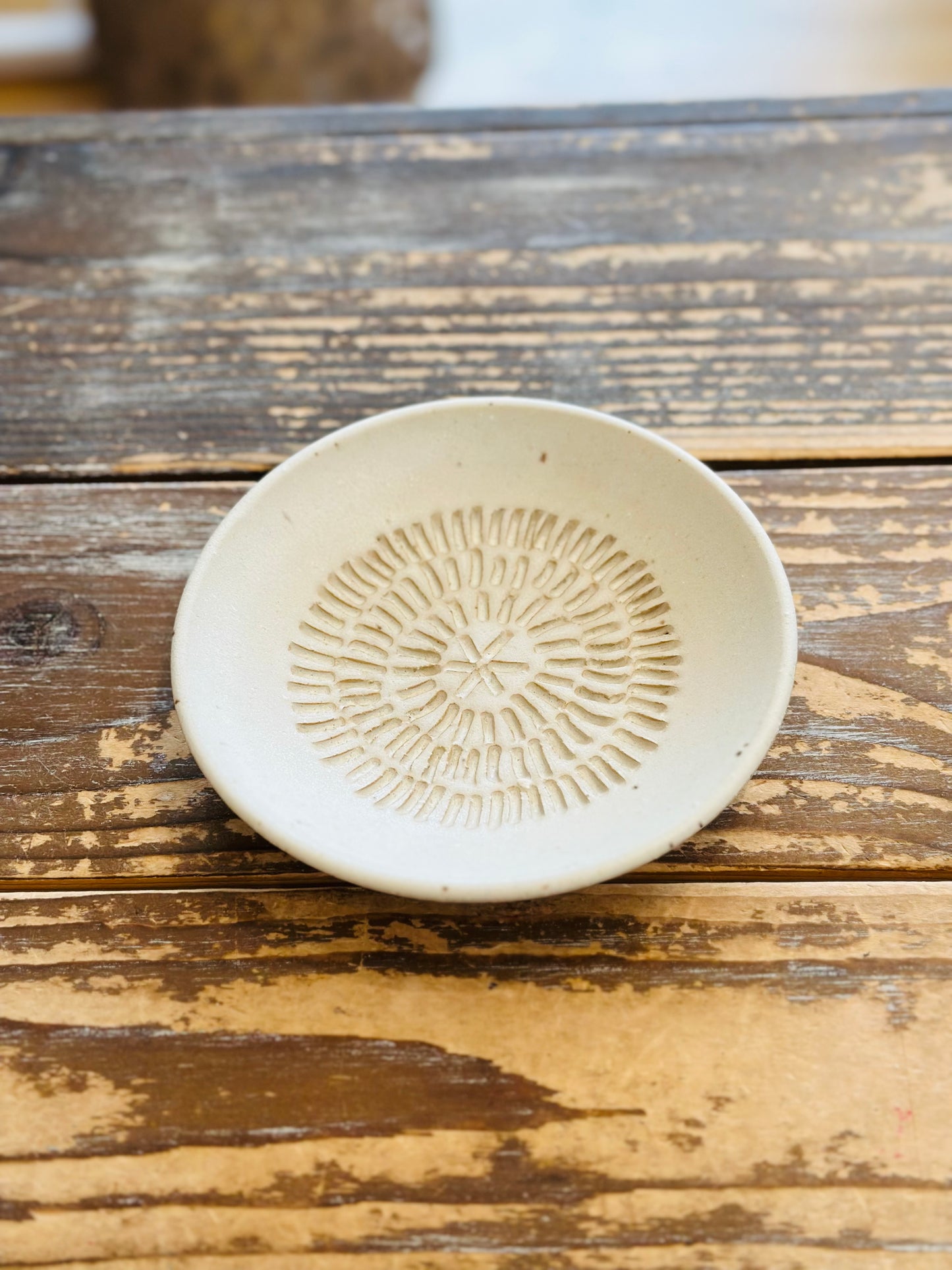 Garlic Grater, Ceramic, Creamy White Matte Glaze