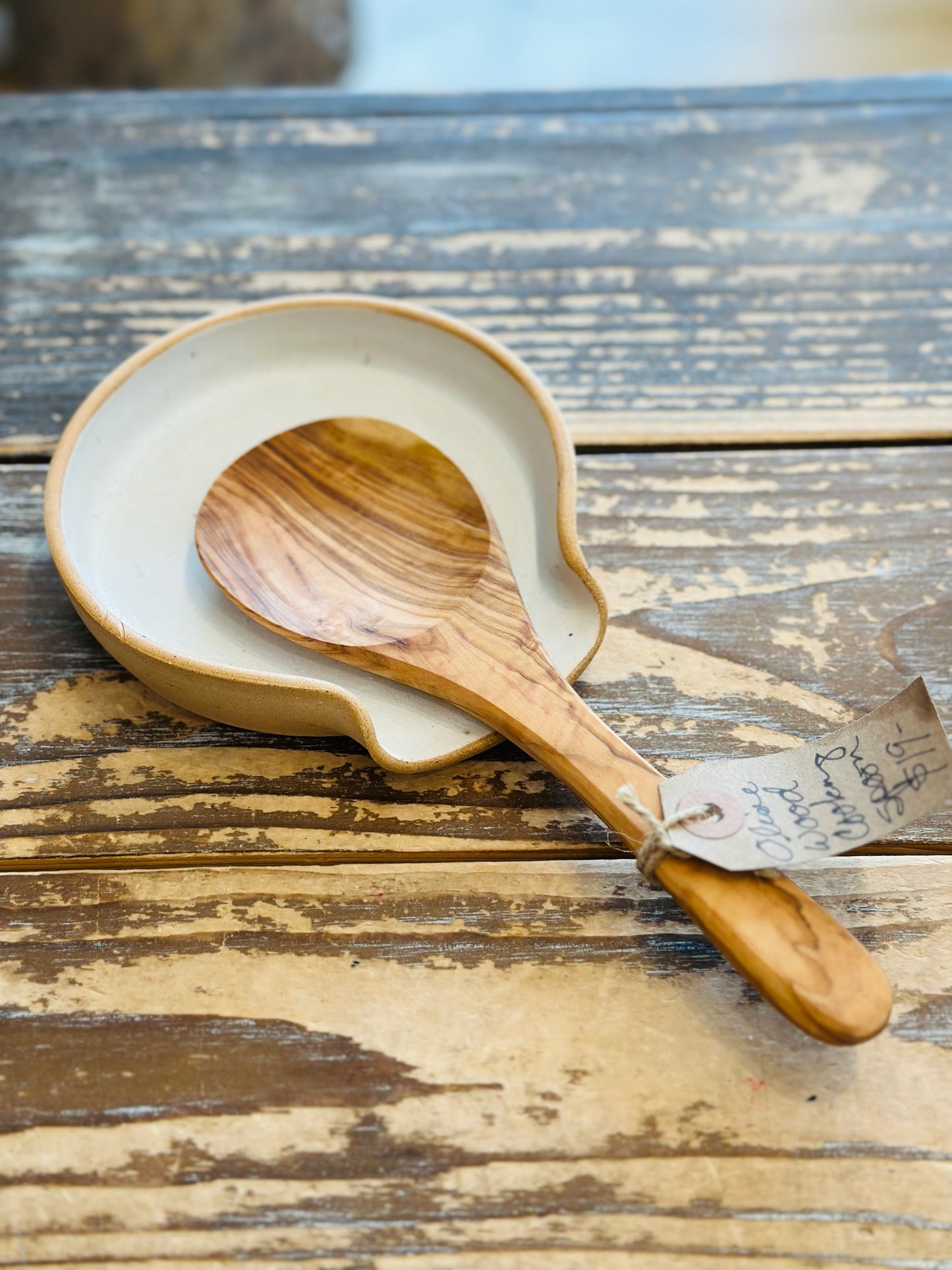 Spoon Rest, Ceramic, Creamy White Matte Glaze