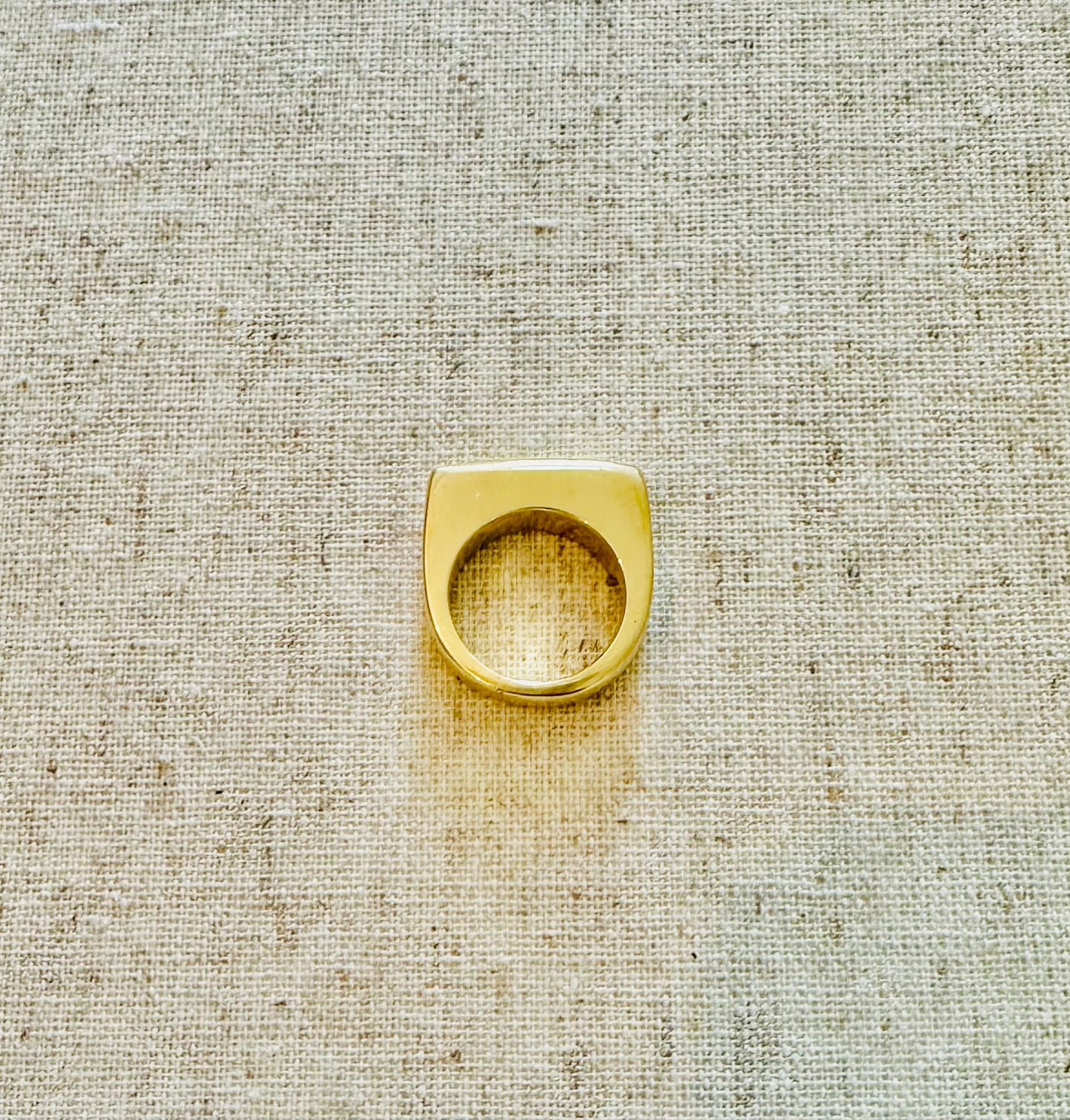 Modern Rectangle Signet Brass Ring