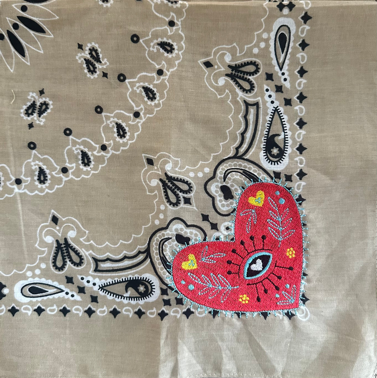 Embroidered Heart Bandanas