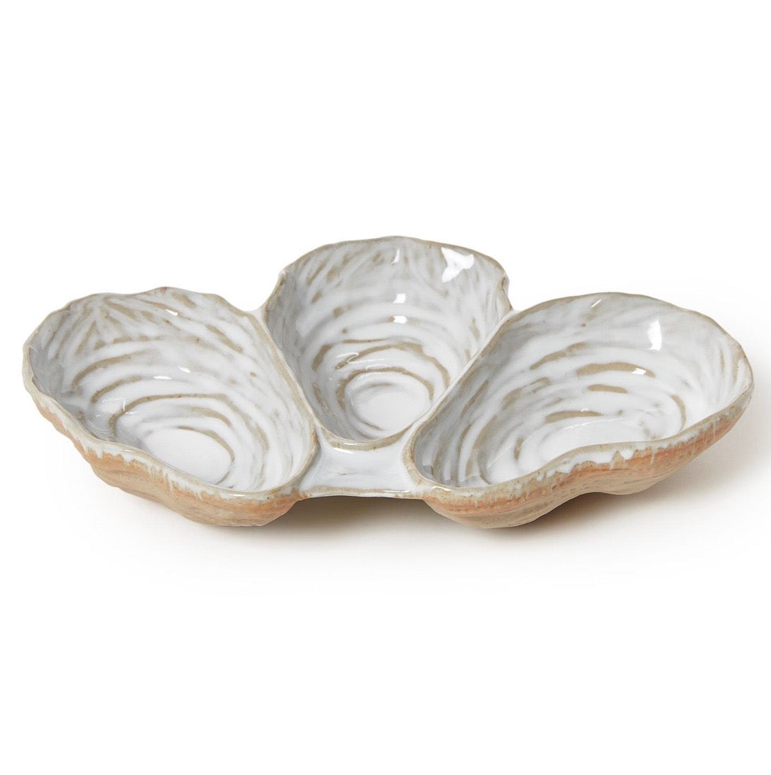Oyster Shell Dish with 3 Sections