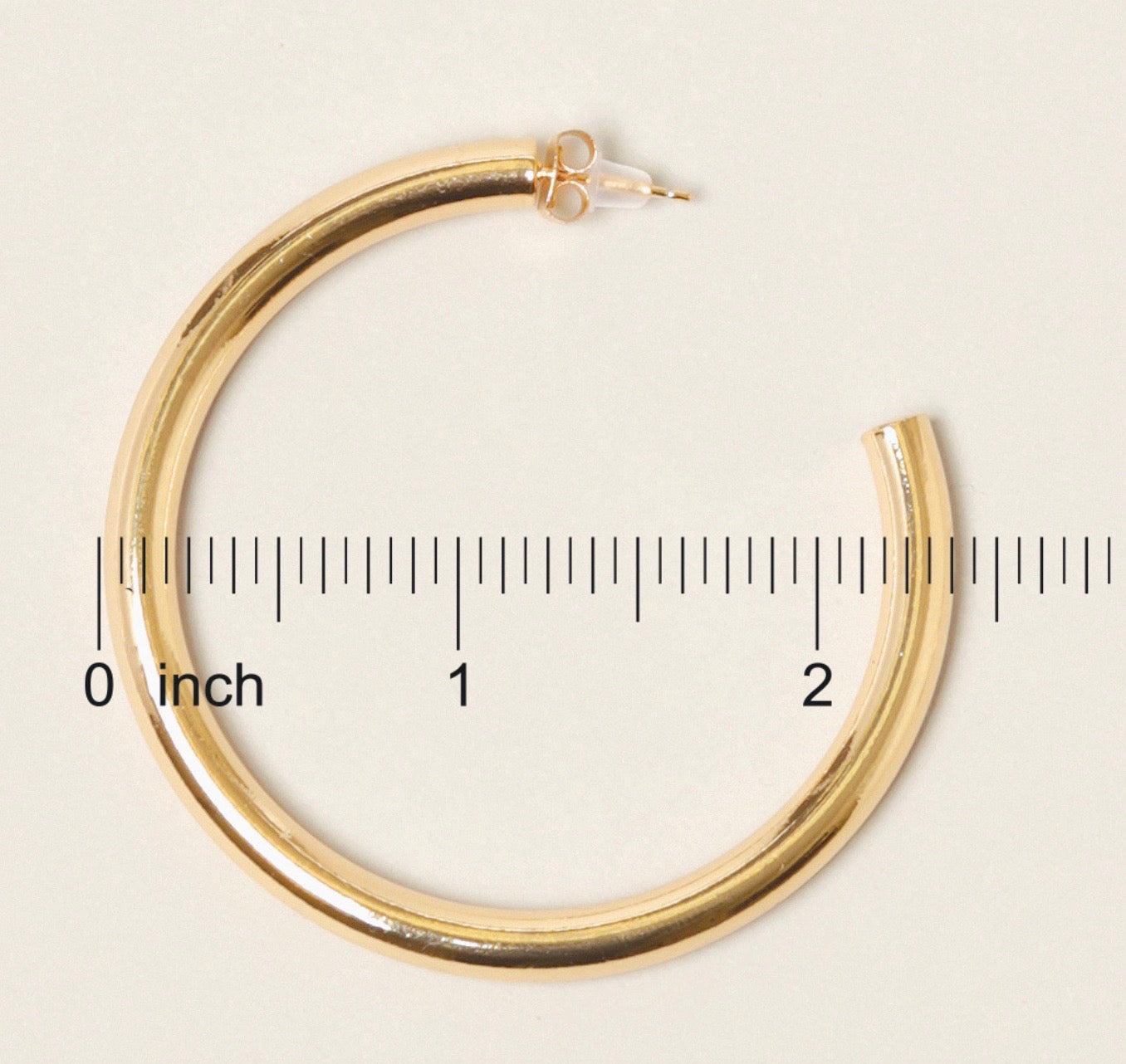 Post Hoop Earrings, 14kt Gold Plated