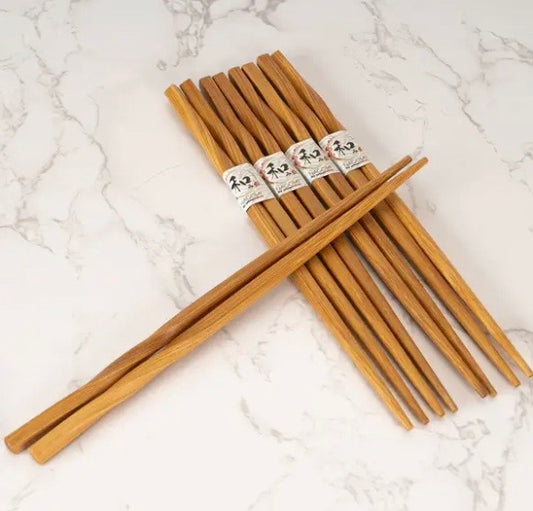 Spiral, Twist Bamboo wood chopsticks, 1 set