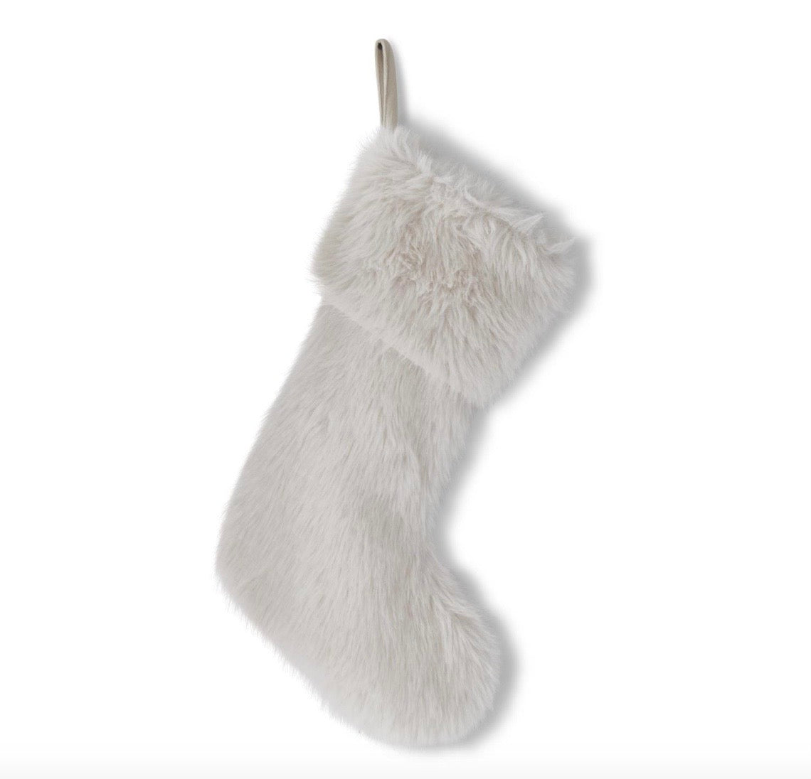 Creamy White Faux Fur Stocking, 22" Long