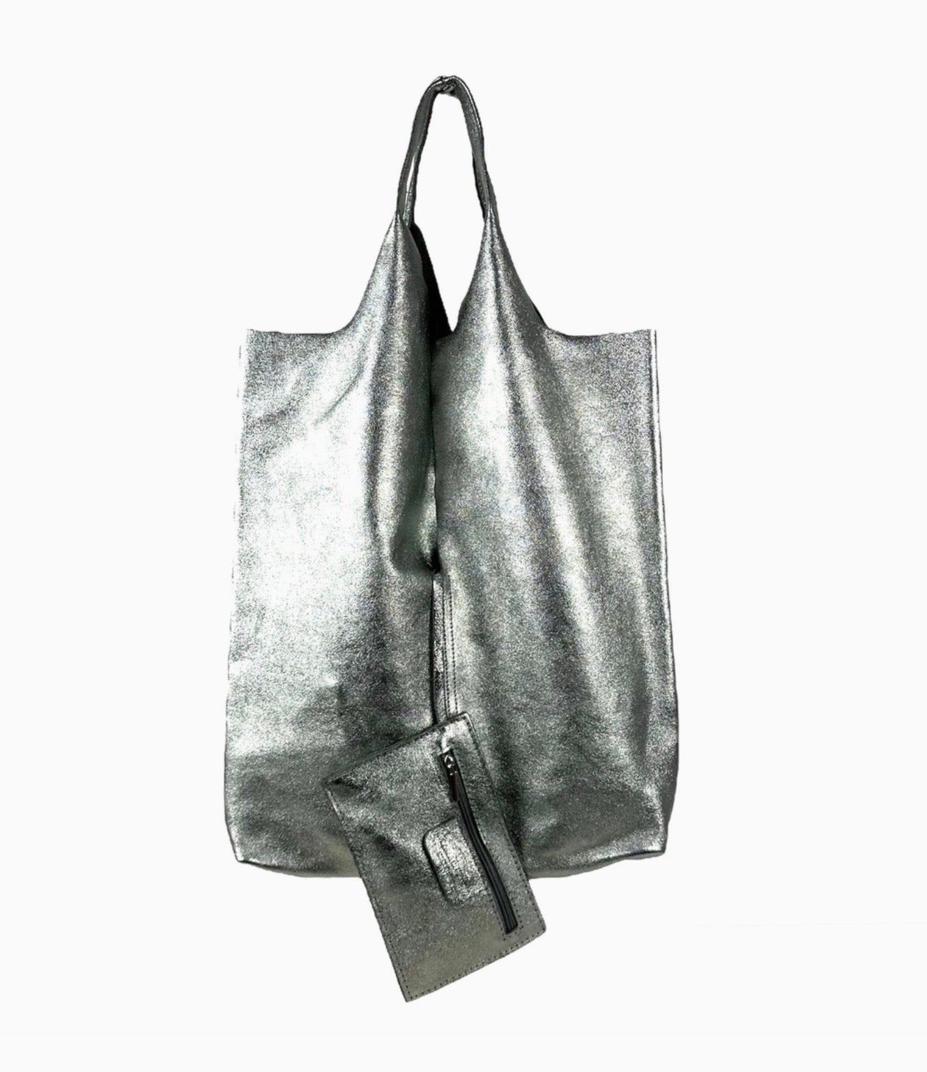 University Metallic Leather Bag
