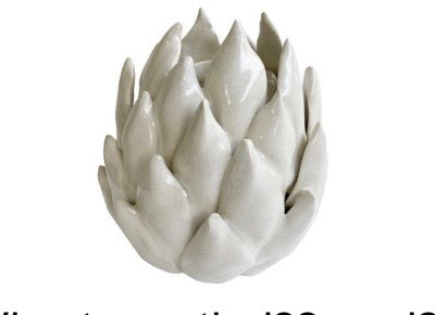Artichoke Vase, White Glossy Ceramic