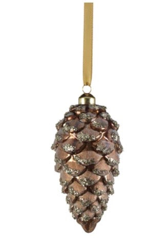 Glass Pinecone Ornament 6" x 3"