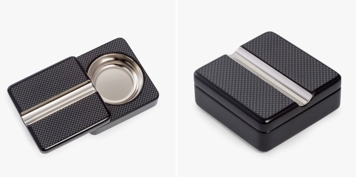 Carbon Fiber Cigar Holder and Ashtray, Pivoting