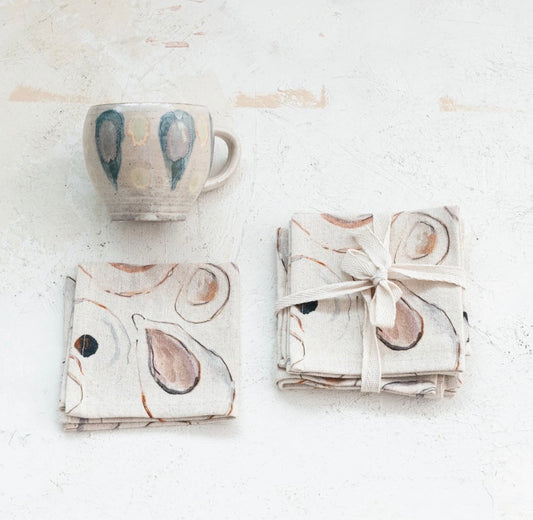 Oyster Print Cocktail Napkin 10"