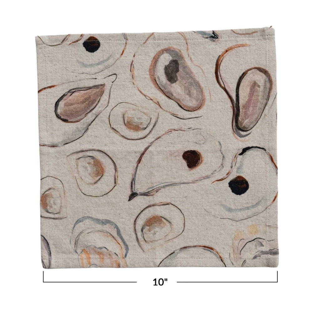 Oyster Print Cocktail Napkin 10"