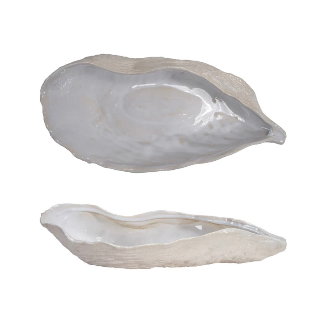 Oyster Dishes, Stoneware White, 2 Size options