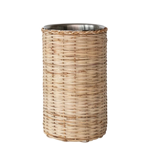 Rattan and Steel Bottle Chiller, Double Walled
