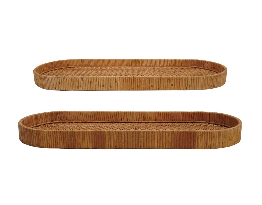 Oval Rattan Trays