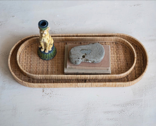 Oval Rattan Trays