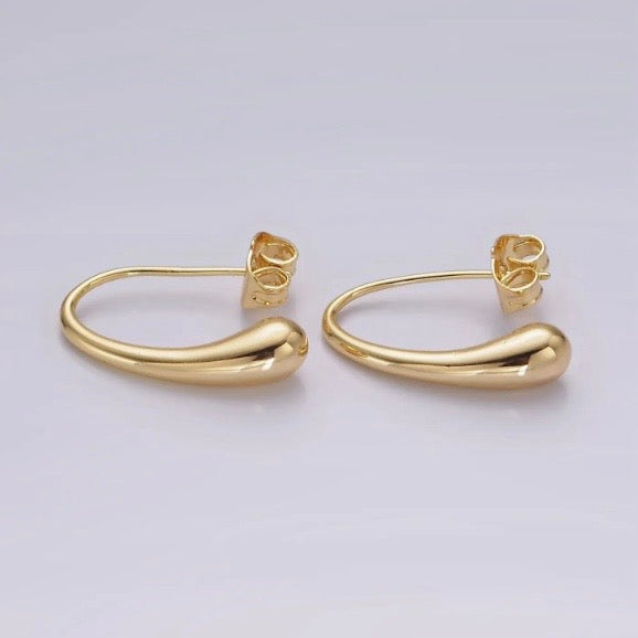 Molten Drop Minimalist French Hook Earrings, 14K Gold Filled 20mm