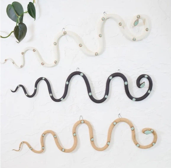 Ceramic Wall Horizontal Snake Decorative, Large