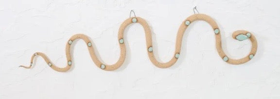Ceramic Wall Horizontal Snake Decorative, Large