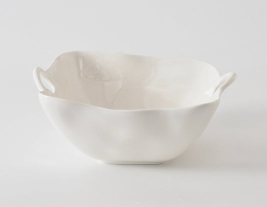 Square Serving Bowl Melamine, White Gloss, Extra Large