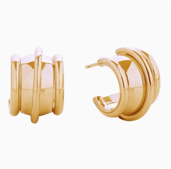 Layered Hoop Earrings, 14kt Plate
