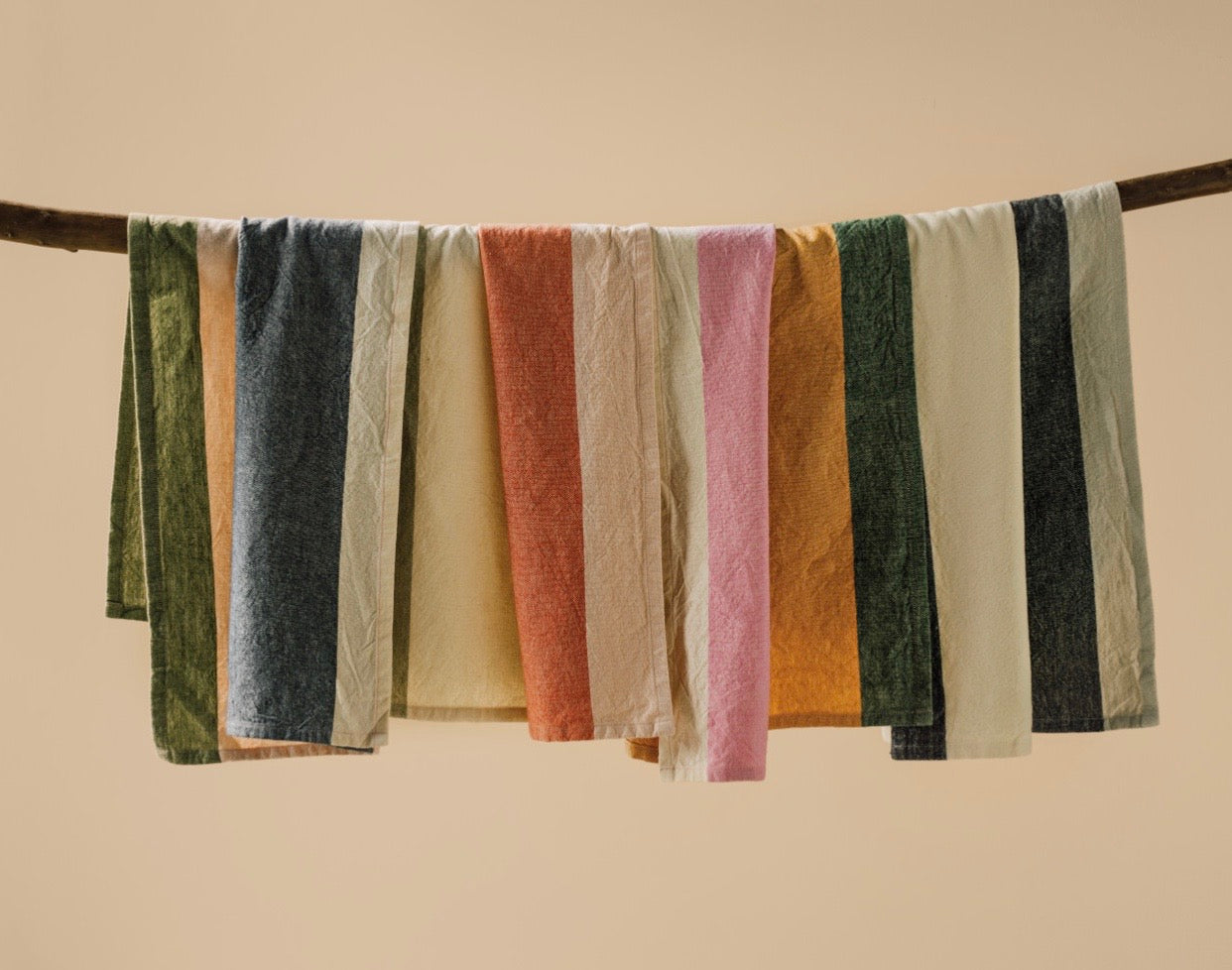 Super Soft Stripe Dish Towel, Stonewashed Cotton