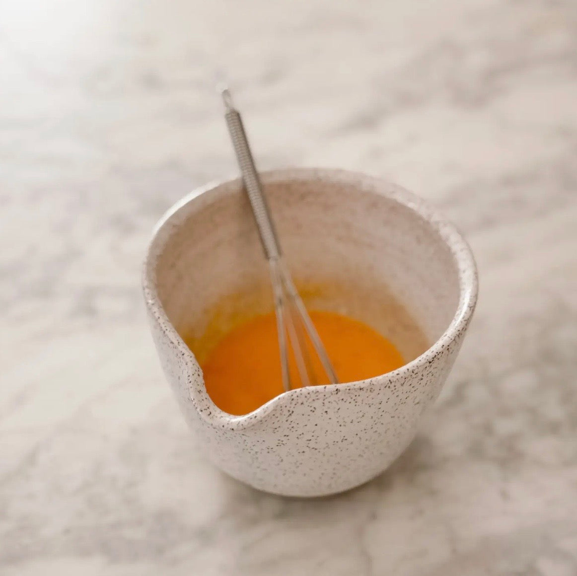 Mini Bowl and Whisk Set, Ceramic, Creamy White Matte Glaze