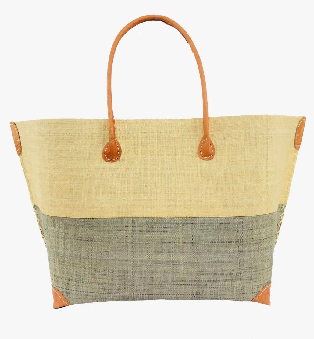 Monterey Straw Bag Two Tone Stripe