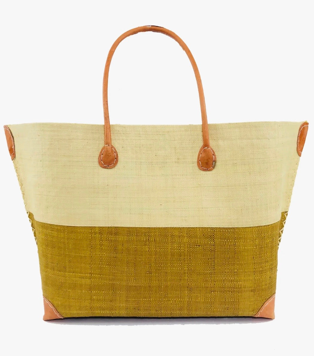 Monterey Straw Bag Two Tone Stripe