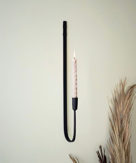 Wall Sconce Taper Holder, Forged Iron