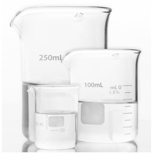 Scientific Beakers for Formulation or Drinks, 2 Size Options