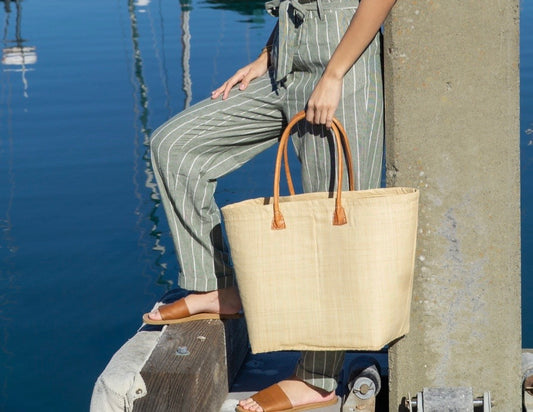 Soubic Solid Color Straw Basket Bag