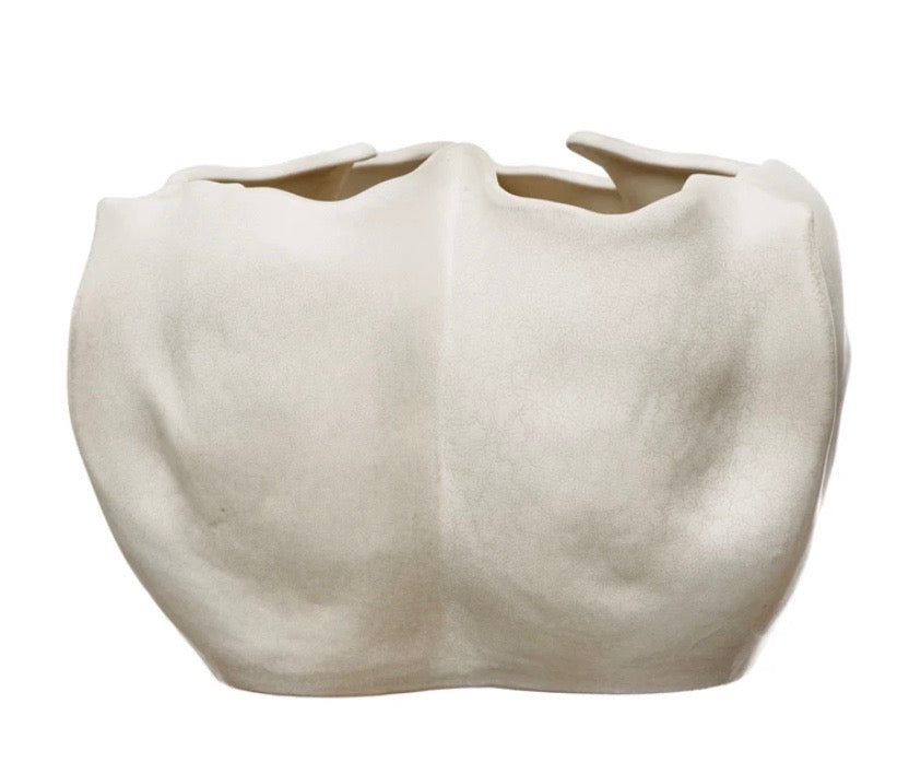 Olivia Order: Pod Urchin Vase, Cream Ceramic, 2 size options